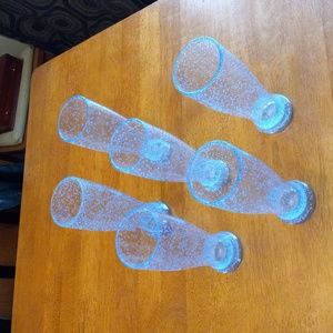 Set of six plastic drink glasses